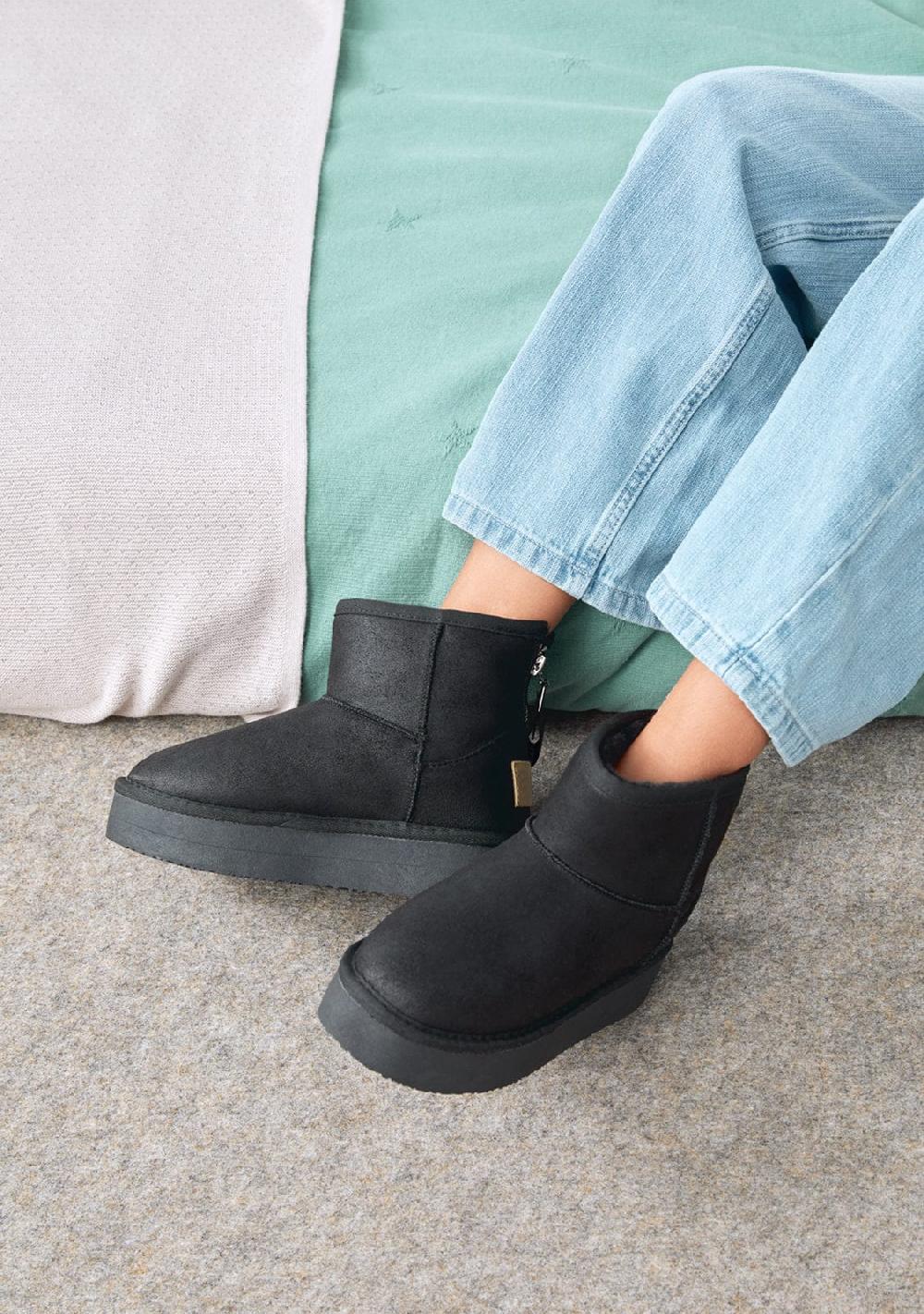 Break & walk Botas Australianas Cremallera Negro Devoluciones gratuitas