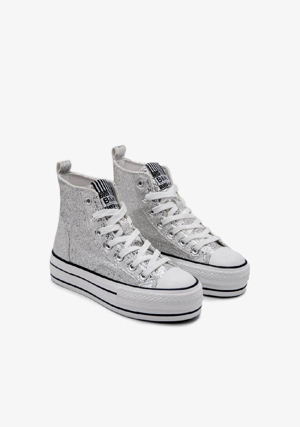 Break & walk Zapatillas Altas con Purpurina Plata