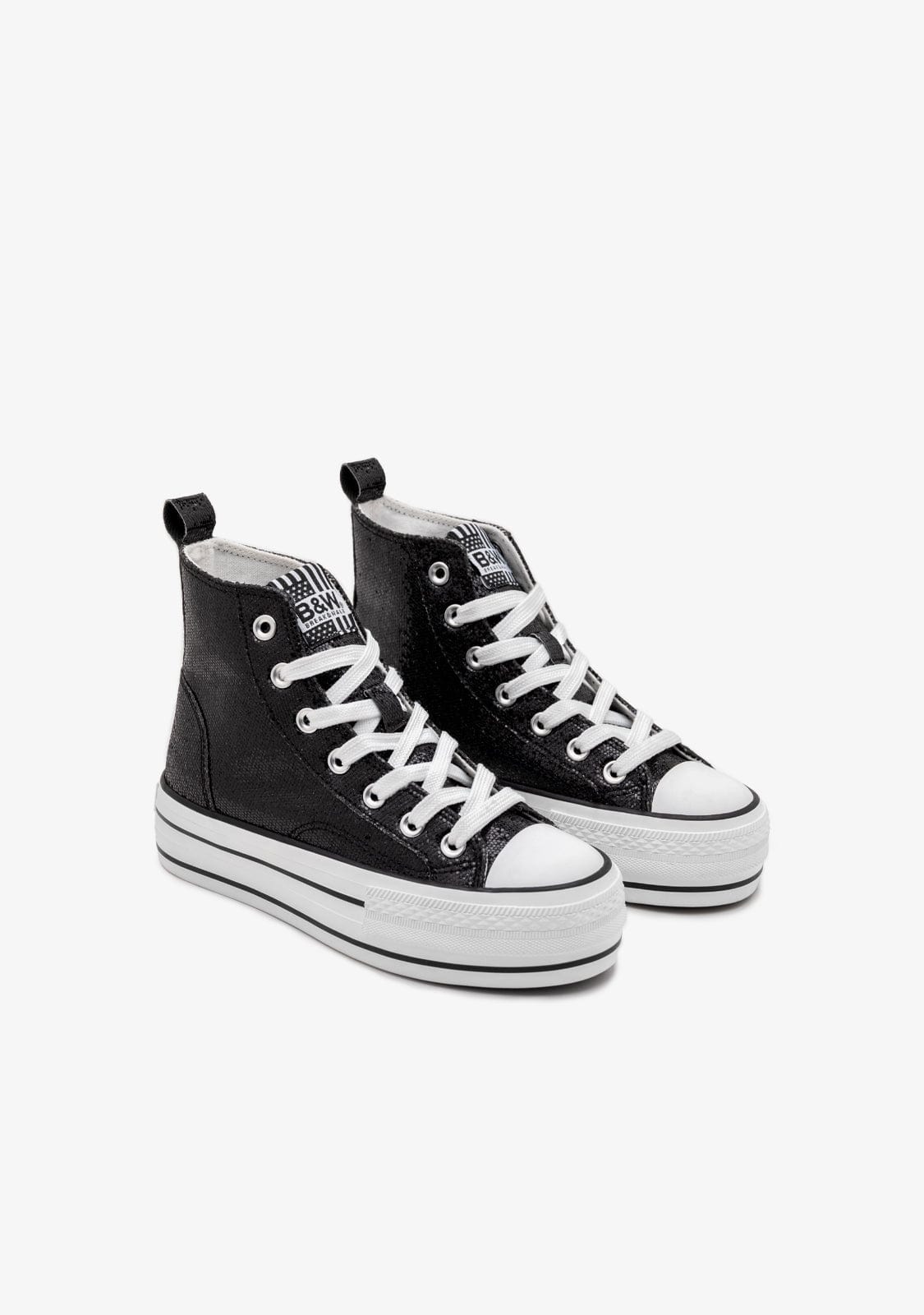 Break & walk Zapatillas Altas Negras con Purpurina