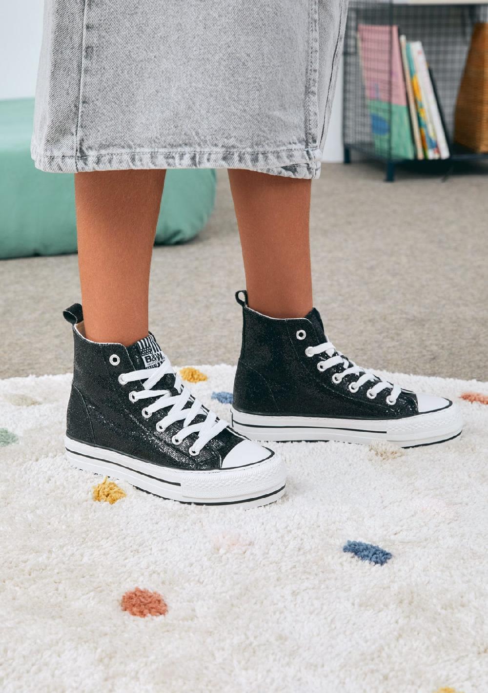 Break & walk Zapatillas Altas Negras con Purpurina Oferta exclusiva