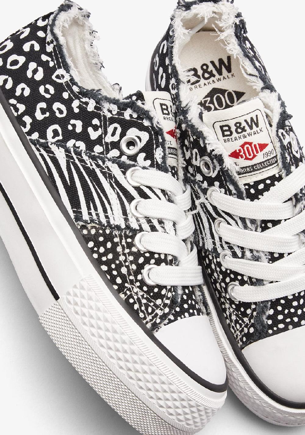 Break & walk Zapatillas Bajas Patchwork Negro Rebajas de fin de temporada