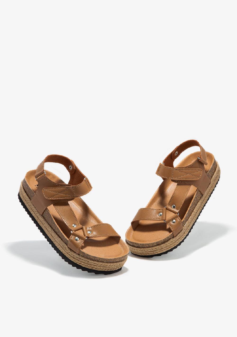 Break & walk Sandalias Plataforma Taupe Libre de impuestos