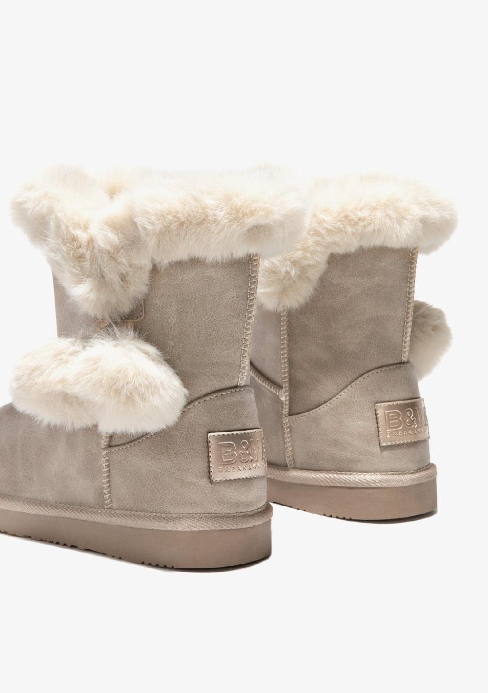 Break & walk Botas Australianas Pompón Pelo Napa Beige En oferta