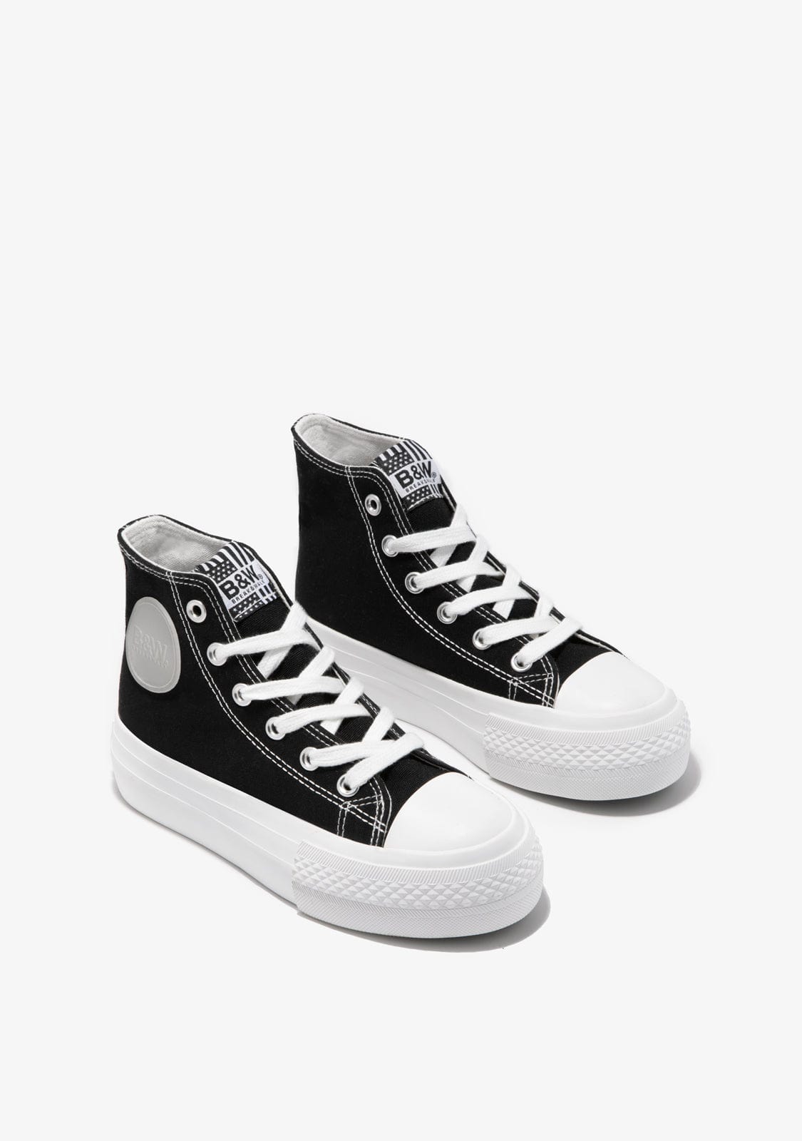 Break & walk Zapatillas Altas Lona Plataforma Negro B&W