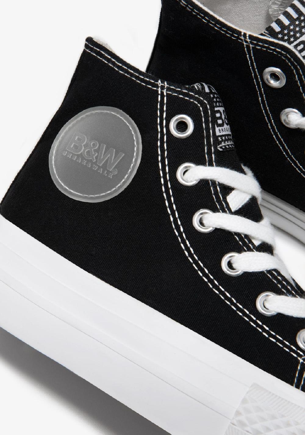 Break & walk Zapatillas Altas Lona Plataforma Negro B&W Mejor oferta