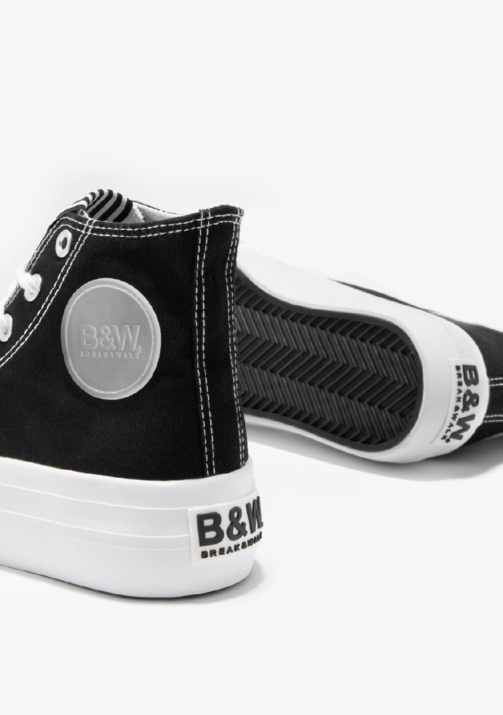 Break & walk Zapatillas Altas Lona Plataforma Negro B&W Mejor oferta
