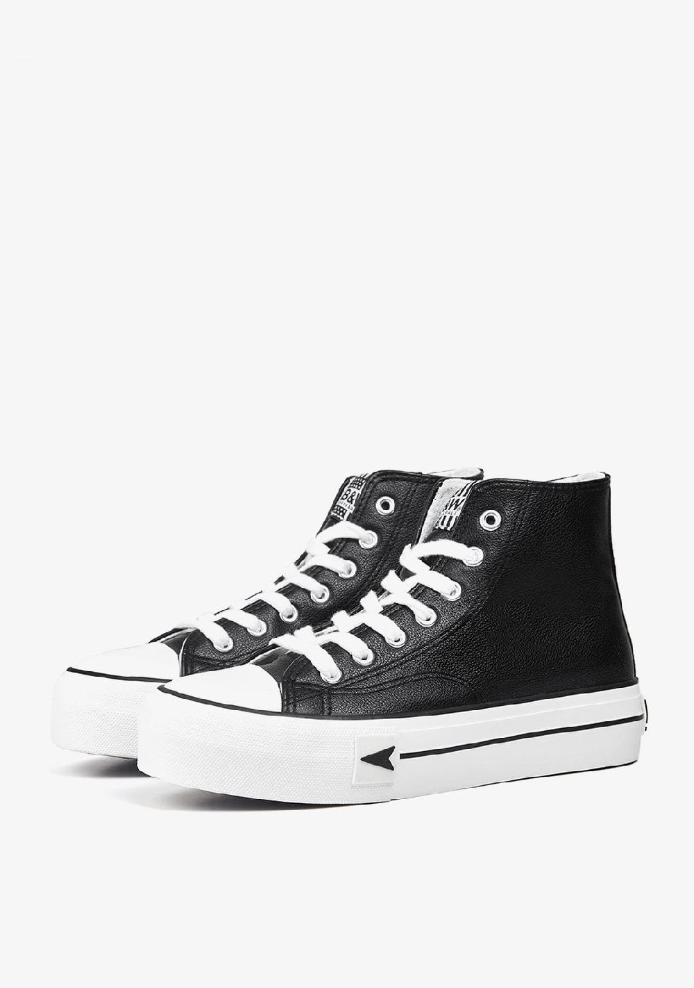 Break & walk Zapatillas Bay High Top Plataforma Negro Nappa