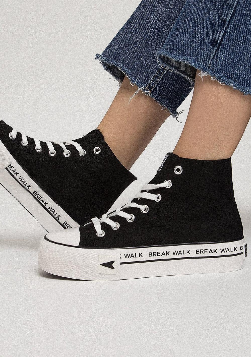 Break & walk Zapatillas Bay High Top Plataforma Negro Últimos 2 días