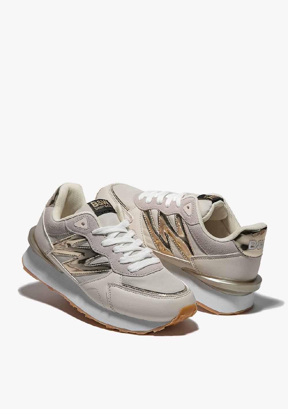 Break & walk Zapatillas Metalizado Napa Beige Venta caliente