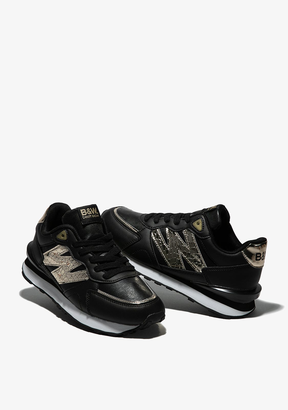 Break & walk Zapatillas Metalizado Napa Negro En oferta