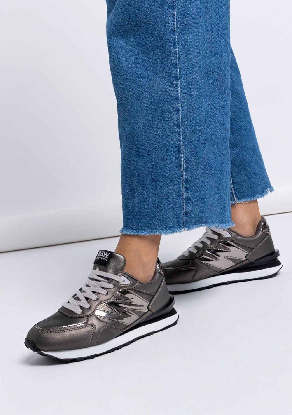 Break & walk Zapatillas Metalizado Napa Plomo Gran oferta