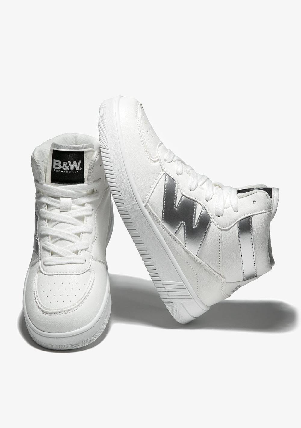 Break & walk Zapatillas altas Napa Blanco Plata Rebajas baratas