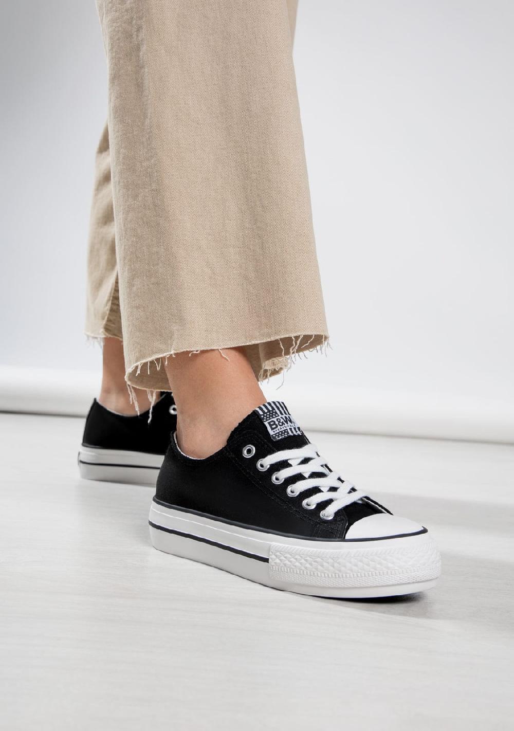Break & walk Zapatilla Doble Plataforma Lona Negra COMPRAR AHORA