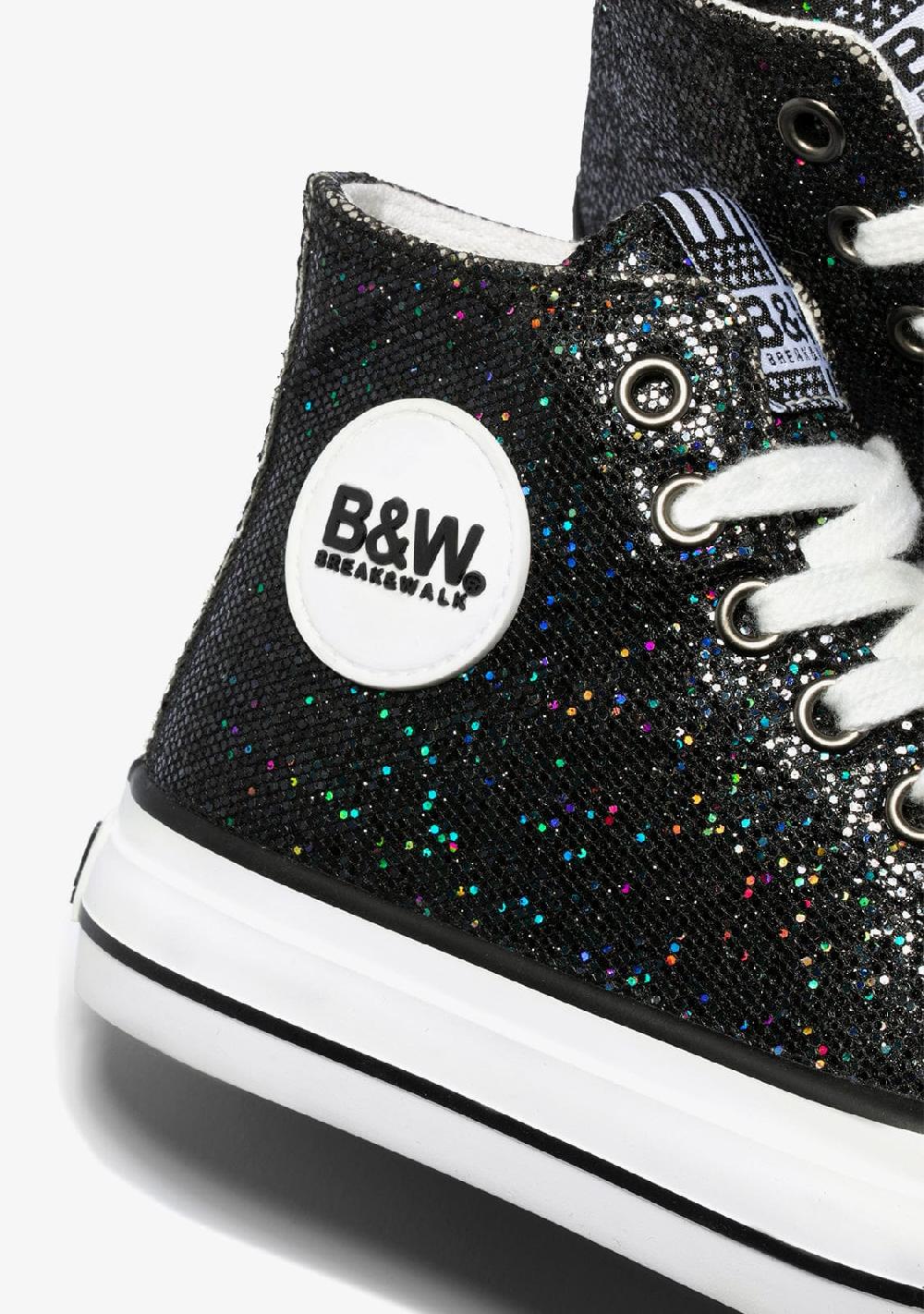 Break & walk Zapatillas Altas Glitter Negro Oferta especial de fábrica