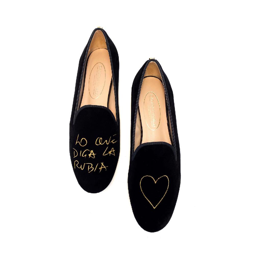 Calita Shoes ​LOAFERS BLACK VELVET LO QUE DIGA LA RUBIA