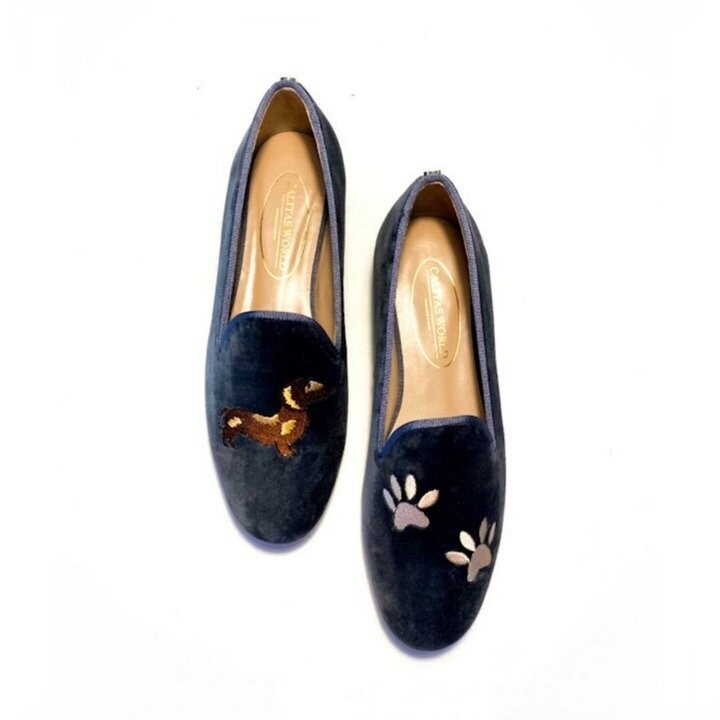 Calita Shoes LOAFERS GRAY 8ACO VELVET TECKEL AND FOOTPRINTS