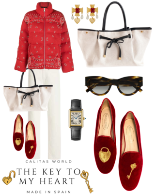 Calita Shoes ​LOAFERS RED VELVET YOU HAVE THE KEY OF MY HEART Rebajas de fin de temporada