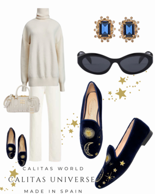 Calita Shoes ​LOAFERS NAVY VELVET R22 CALITAS UNIVERSE Outlet online