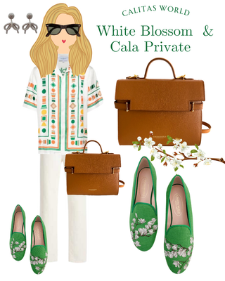 Calita Shoes ​LOAFERS GREEN 11CO CO5 LINEN WHITE BLOSSOM Oferta exclusiva