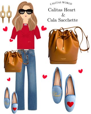 Calita Shoes ​LOAFERS LIGHT BLUE LINEN CO NAME OR INITIALS IN GOLD AND RED HEART Envío gratis