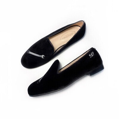 Calita Shoes ​LOAFERS MEN BLACK VELVET WRENCH En oferta