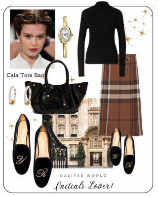 Calita Shoes ​LOAFERS BLACK VELVET GOLDEN INITIALS Ofertas especiales