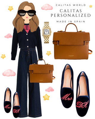 Calita Shoes ​LOAFERS BLACK VELVET MRS. AND INITIALS (NEON PINK) Grandes ahorros