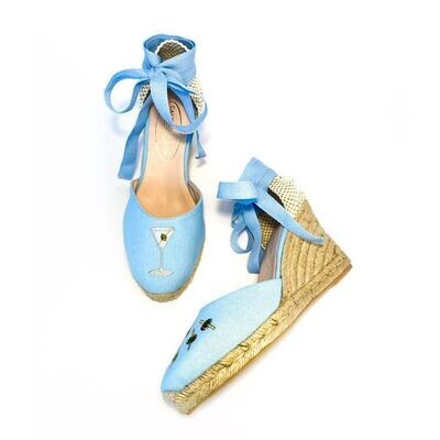 Calita Shoes ​CAMPESINAS LIGHT BLUE P30CO MARTINI AND OLIVES ​ HEIGHT 9 CMS Outlet