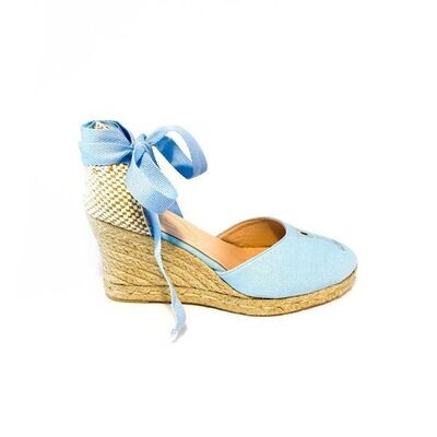 Calita Shoes ​CAMPESINAS LIGHT BLUE P30CO MARTINI AND OLIVES ​ HEIGHT 9 CMS Outlet