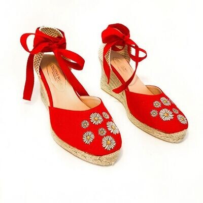 Calita Shoes ​CAMPESINAS RED DAISIES​ HEIGHT 9 CMS En oferta
