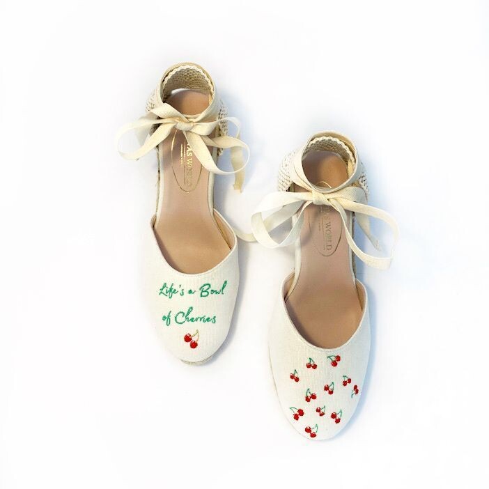Calita Shoes CAMPESINAS BEIGE P4ACO LIFE’S A BOWL OF CHERRIES HEIGHT 9 CMS