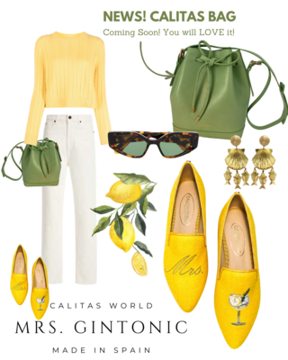 Calita Shoes ​POINTY YELLOW 16A CO LINEN MRS. GINTONIC Oferta exclusiva