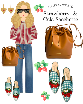 Calita Shoes ​MULES GREEN VICHY LINEN STRAWBERRY Limitado a 3 días