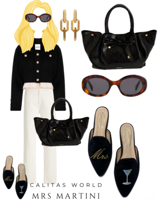 Calita Shoes ​MULES BLACK VELVET MRS. MARTINI Tienda