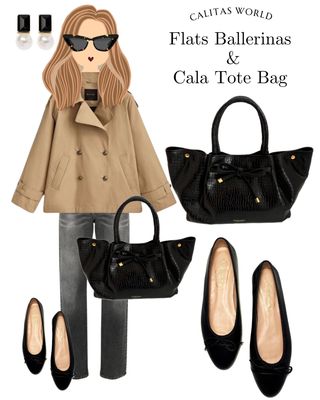 Calita Shoes BALLERINAS FLATS BLACK PELLE Rebajas top