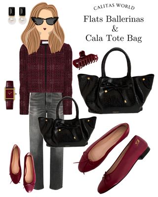 Calita Shoes BALLERINAS FLATS BURGUNDY PELLE (GRANATE 3358) Oferta especial
