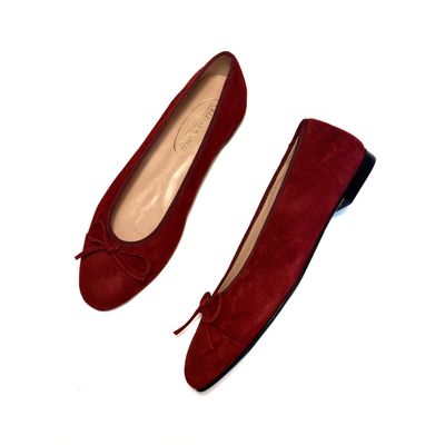 Calita Shoes BALLERINAS FLATS BURGUNDY SUEDE ( YECLA 3662) R48 Envío gratis