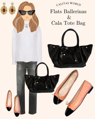Calita Shoes BALLERINAS FLATS PINK MELON PELLE (MUDEJAR 4061) R630 BLACK TOE Promoción por tiempo limitado