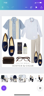 Calita Shoes ​LOAFERS MEN NAVY LINEN R22 CIGAR AND WHISKEY Superdescuento