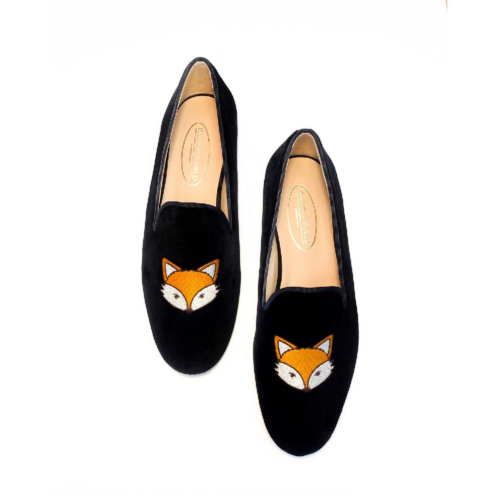 Calita Shoes ​LOAFERS MEN BLACK VELVET FOX En oferta