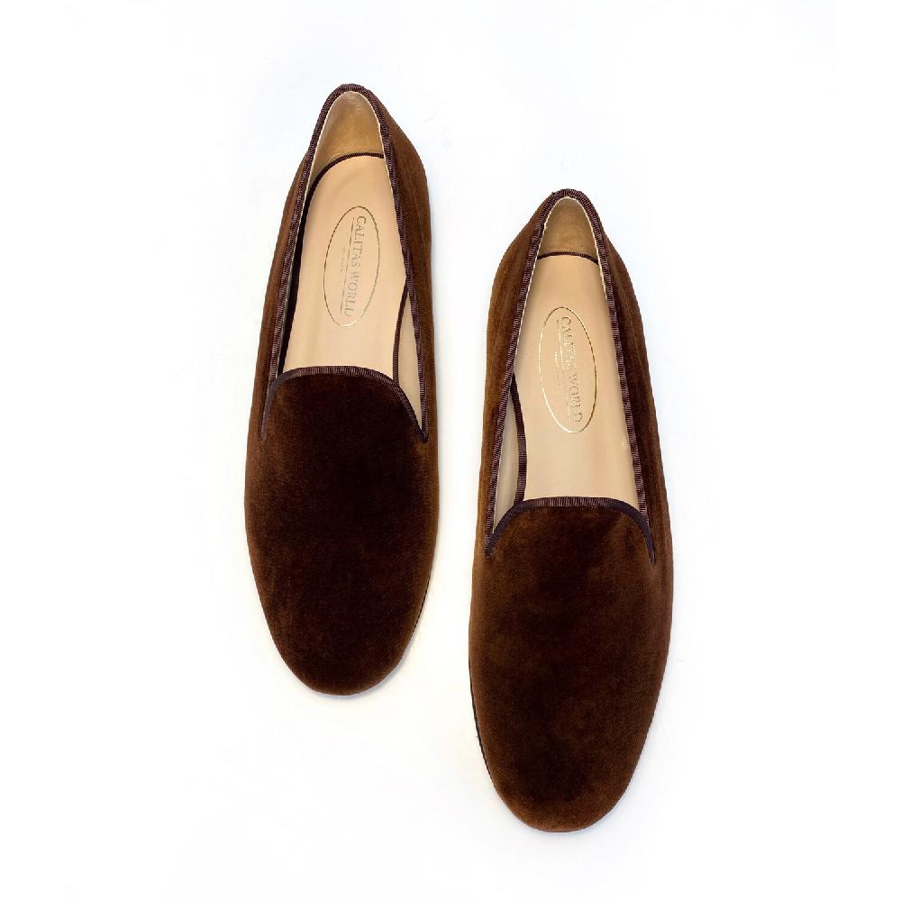 Calita Shoes ​LOAFERS MEN CHOCOLATE BROWN VELVET Descuento