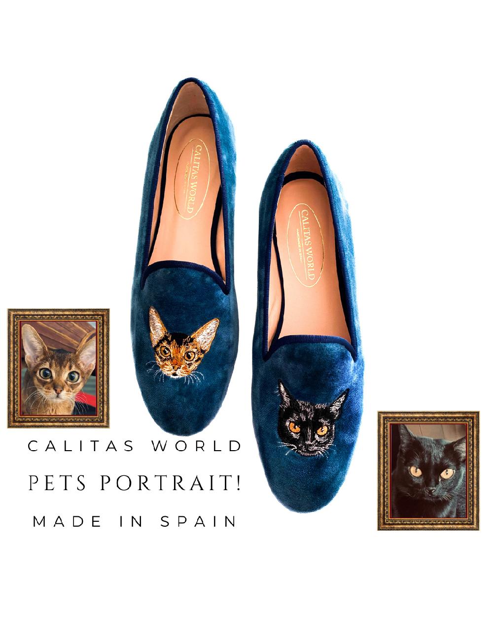 Calita Shoes CUSTOM WOMEN´S LOAFERS WITH TWO DIFFERENT IMAGES PETS PORTRAIR (SPECIAL CATS) ONE ON THE RIGHT FOOT AND THE OTHER ON THE LEFT FOOT Envío gratis
