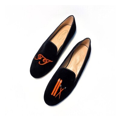Calita Shoes ​LOAFERS MEN BLACK VELVET INITIALS SKI AND SKI POLES ÚLTIMAS EDICIONES
