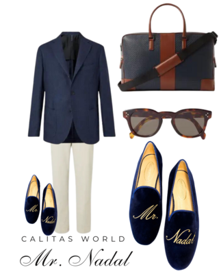 Calita Shoes ​LOAFERS MEN NAVY 9CO VELVET R22 PERSONALIZED WITH YOUR NAME. EXAMPLE MR. FRANCO​ Último día