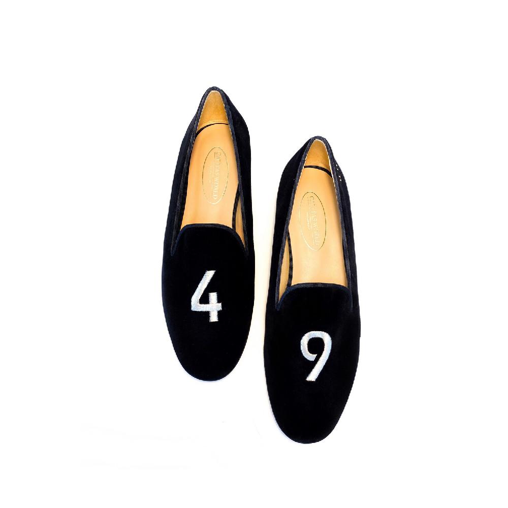Calita Shoes LOAFERS WOMEN VELVET PERSONALIZED WITH YOUR FAVORITE NUMBER