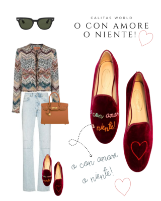 Calita Shoes LOAFERS BURGUNDY VELVET R48 CALITAS HANDWRITING Precios de Black Friday