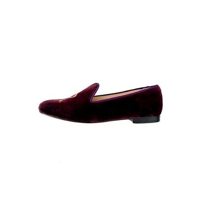 Calita Shoes ​LOAFERS WINE TX VELVET R53 ALICE GOLD INITIALS En oferta