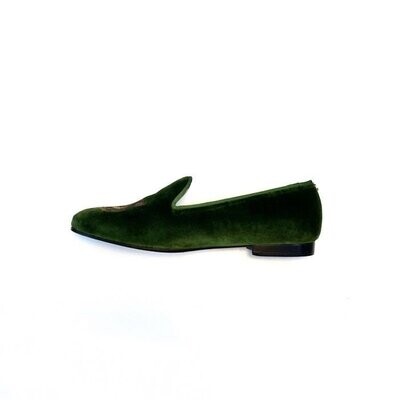 Calita Shoes ​LOAFERS GREEN 7ACO VELVET CATS Precio ultrabajo