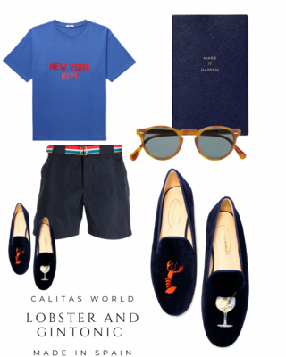 Calita Shoes ​LOAFERS MEN NAVY 9CO VELVET R22 LOBSTER AND GINTONIC Rebajas de fábrica