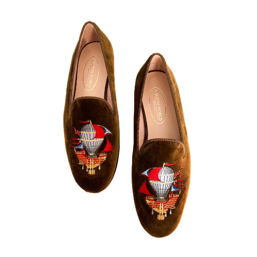 Calita Shoes ​LOAFERS MEN BROWN CHOCOLATE 16TX VELVET BALLOON TRIP Rebajas top